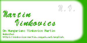 martin vinkovics business card